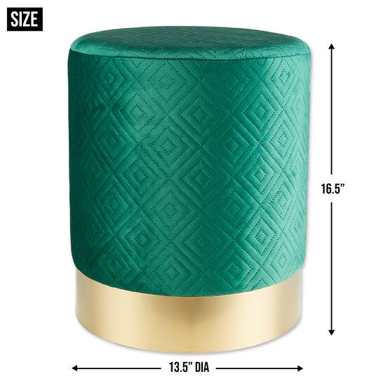 16.5" Green Velvet Stool